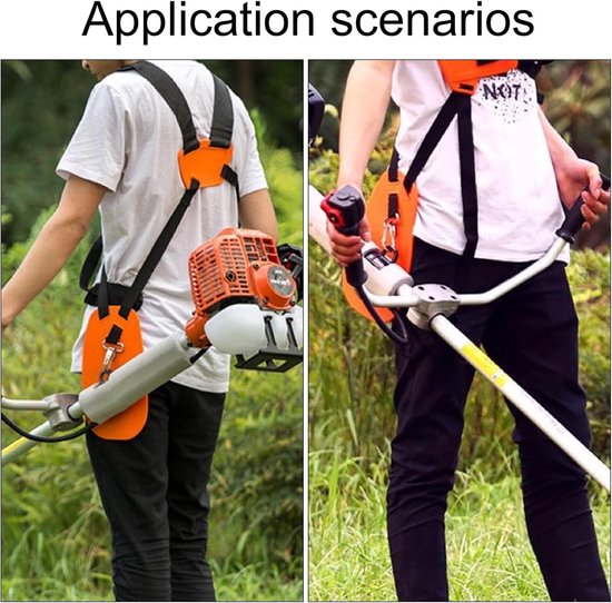 Dailygoody - Trimmer schouderriem - Draagriem voor bosmaaier - Comfortabele tuinervaring - Oranje - Grastrimmerriem - Vermindert vermoeidheid - Geschi... — afbeelding 3