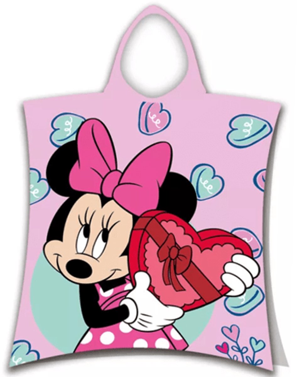 Minnie poncho 50 x 115 cm (roze)