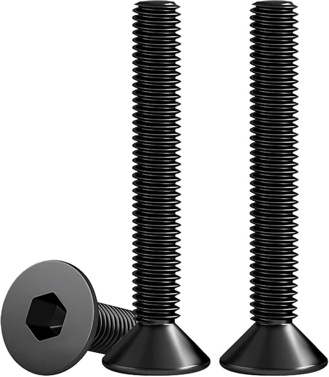 Set van 10 verzonken schroeven M8 x 45 mm in zwart roestvrij staal DIN 7991 met zeskantkop - Duurzaam en corrosiebestendig