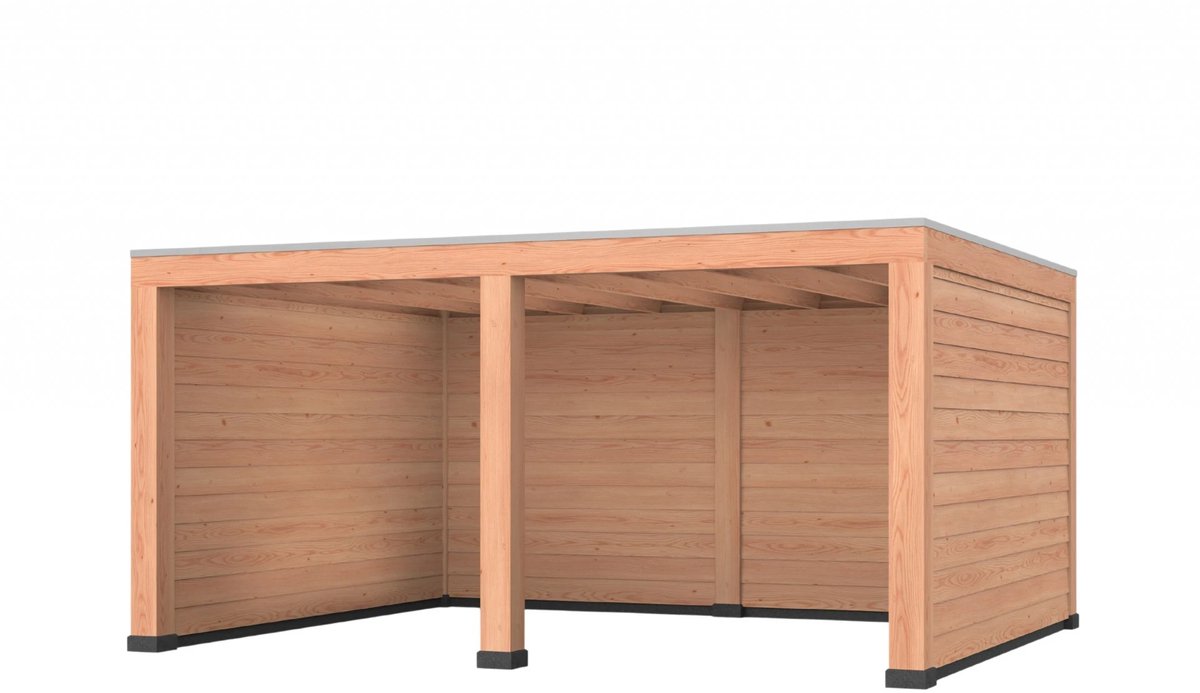 Douglas overkapping, 500 x 400, met achterwand en twee zijwanden, Westwood Robuust
