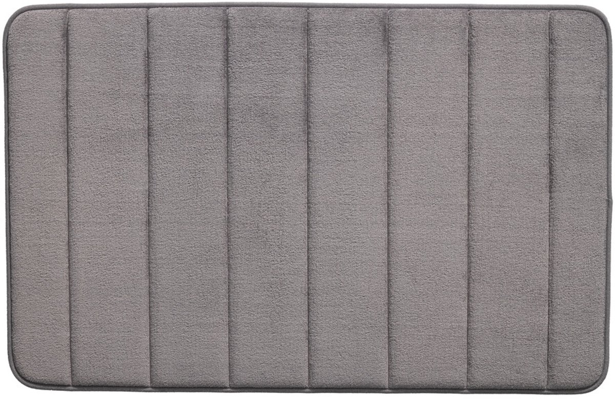 California Stripes Badmat 50x78 cm - Antraciet - Zachte Douchemat van Chenille - Badkamermat - Snel Waterabsorberend - Oeko-Tex Gecertificeerd
