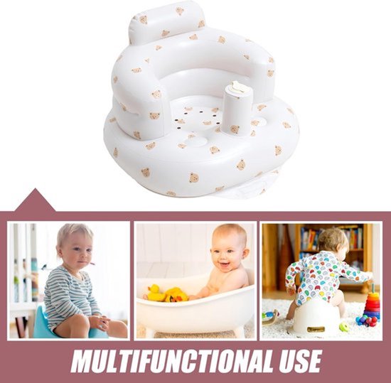 Solvix opblaasbare zetel - Inflatable Baby Seat - PVC - Ondersteuning voor Baby's - Inclusief Ingebouwde Luchtpomp - Voor Kinderen vanaf 3 Maanden — afbeelding 5