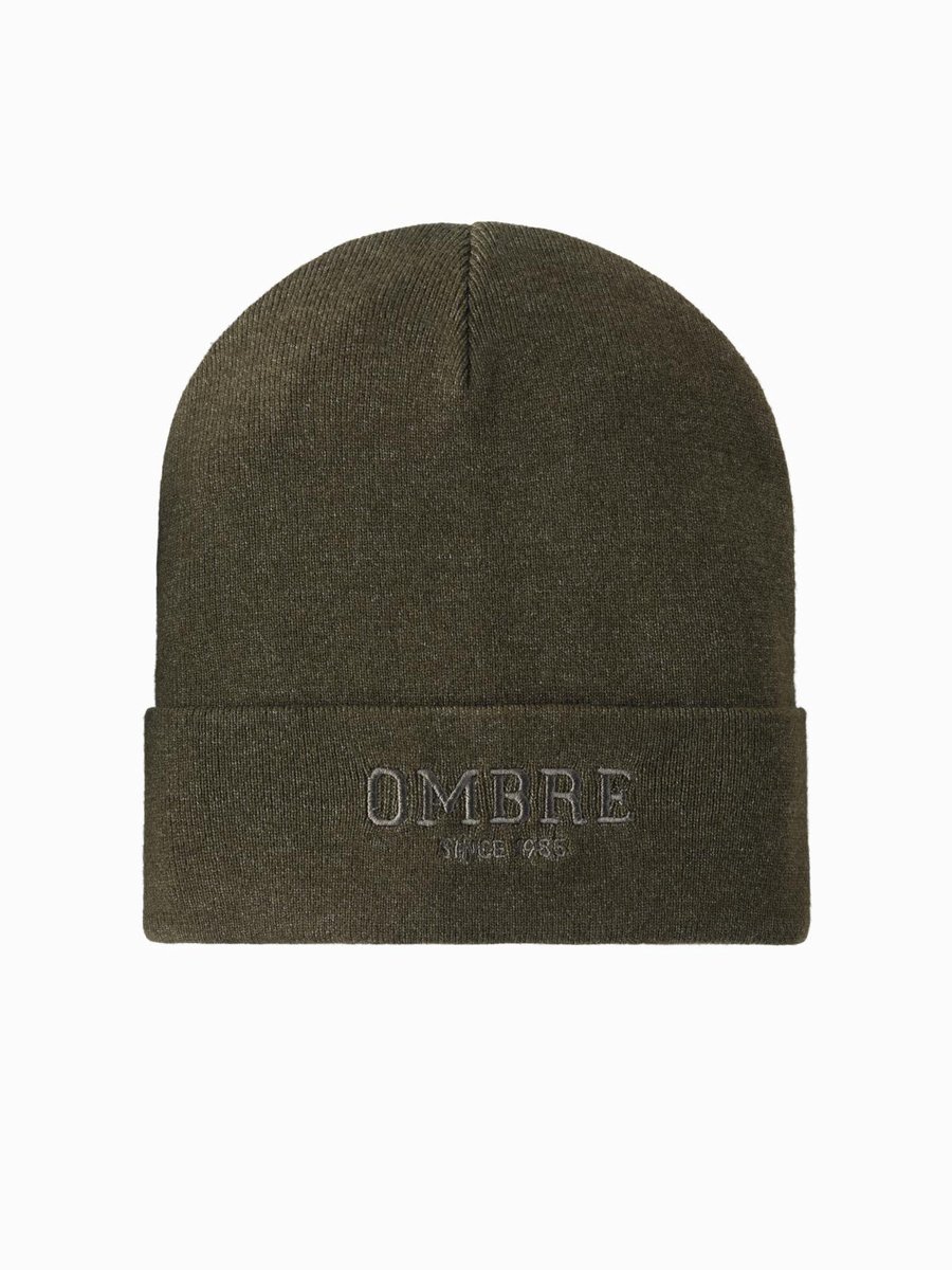 OMBRE Hoed - effen Olijfgroen gemêleerd ONE SIZE
