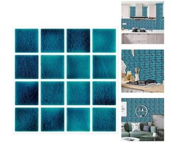Tegel-Set of 30 tile stickers, 10x10 cm – Waterproof PVC material, oil and heat resistant – suitable for bathroom and kitchen walls