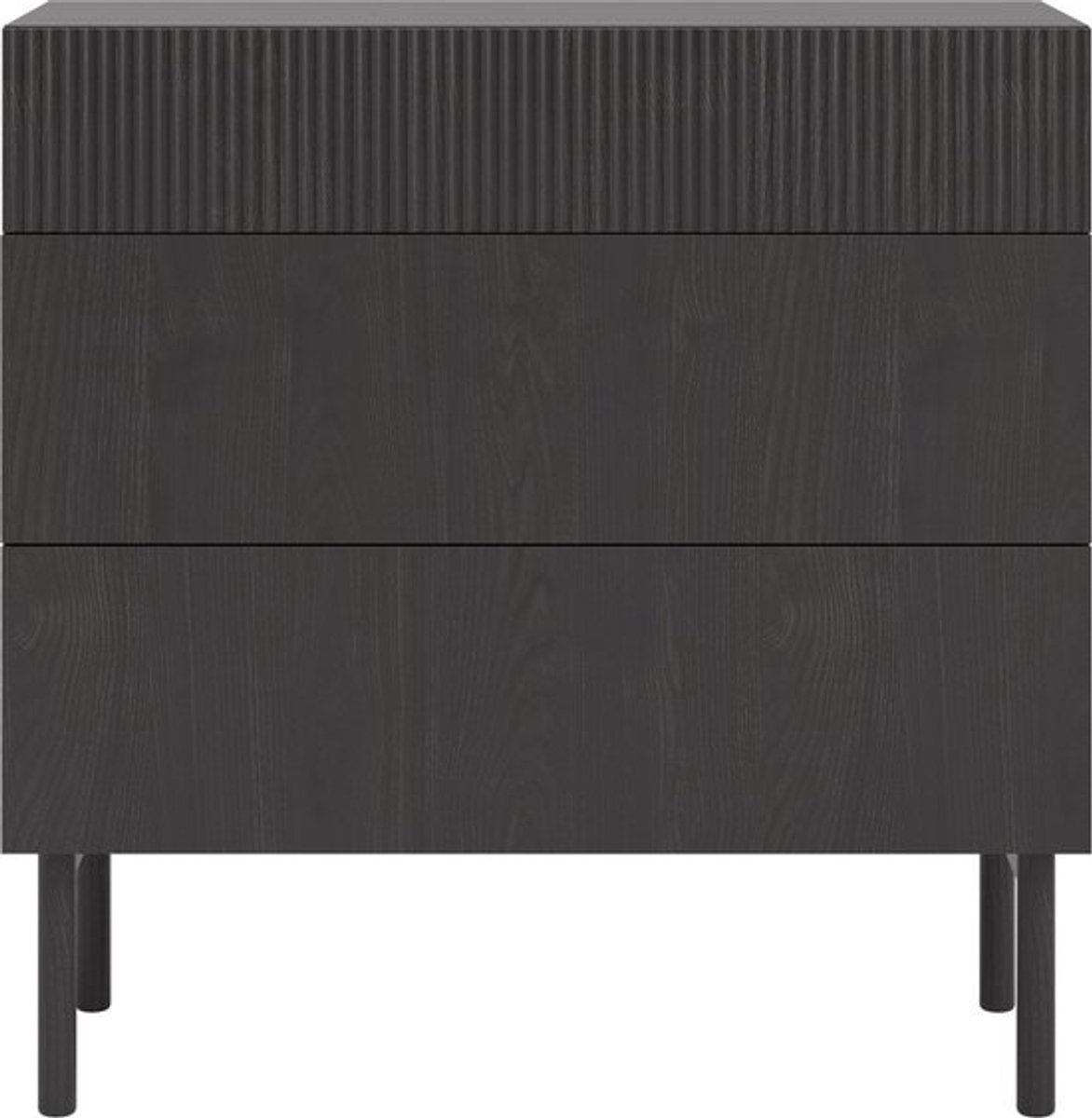 Selsey - NOLIE - Nolie kast met drie lades - 90 cm - Portland Esdoorn Zwart