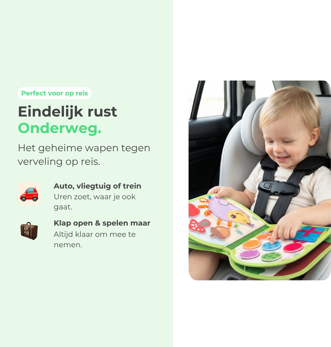 Mauzek® Busy Board Bos - Montessori speelgoed - Peuter Speelgoed - Dreumes - Activiteitenboek - Sensorisch Speelgoed - Reisspeelgoed - Educatief Speelgoed - Jongens - Meisjes - Voor in de auto - Voor onderweg - 1 jaar - 2 jaar - 3 jaar - 4 jaar — afbeelding 5