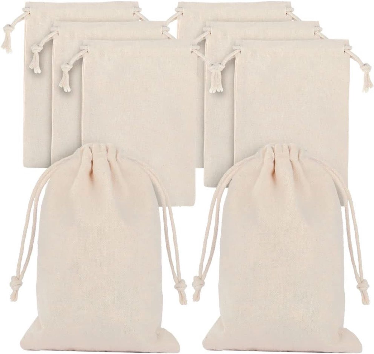 SnelShoppen - 25 Stuks Kleine Katoenen Trekzakjes Cadeautjes, 10x15cm Schilderset Mini Geldzakjes voor Kinderen Verjaardagsfeestje, Bruiloft, Feest, K