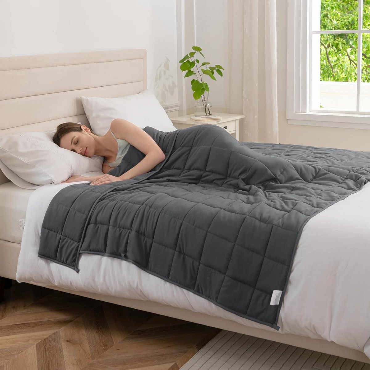 SnelShoppen - Gewichtsdeken voor Volwassenen, Stressverlichting, Zware Deken voor Rustgevende Slaap, Grijs, 6 kg, 125 x 180 cm, Therapie Deken voor On