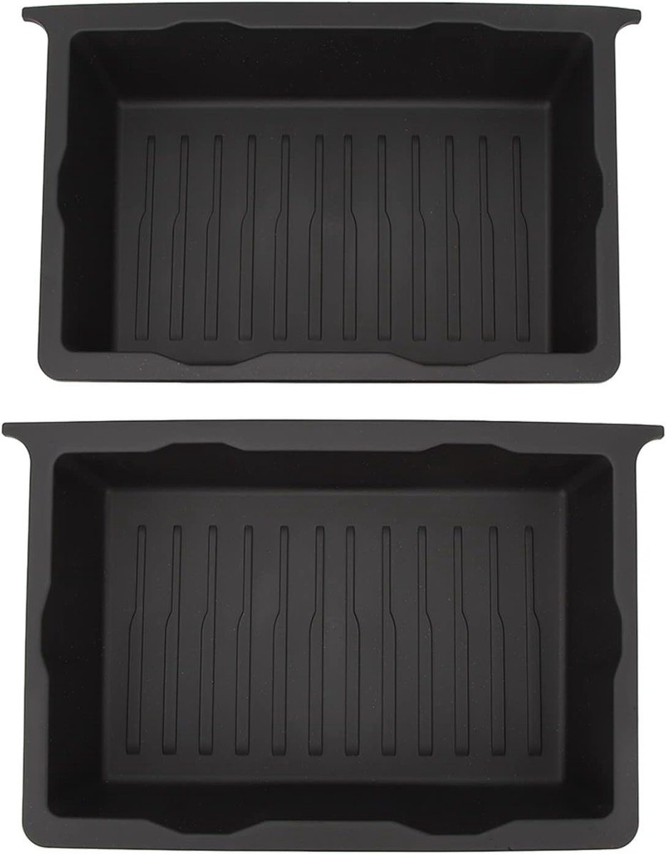 Set van 2 Onder Stoel Opbergdozen - Opbergcontainers met Verborgen Compartiment voor Model Y 2020-2023, Ruimtebesparende Oplossing voor Organisatie en Opslag