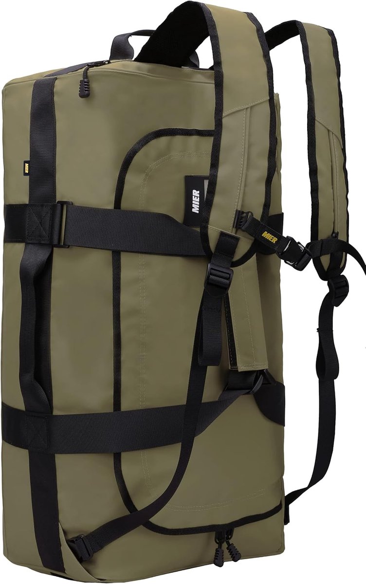 SnelShoppen - Grote Waterdichte Sporttas voor Mannen - 60L Duffle Bag met Rugzakriemen en Schoencompartiment - Ideaal voor Gym, Reizen en Sport - Stev
