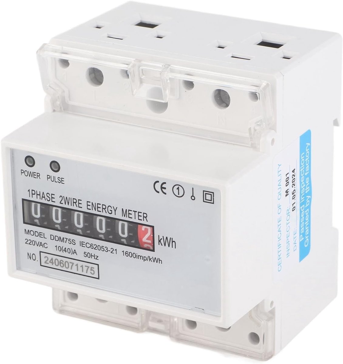DDM75S Flow Meter DIN rail, 220V 10-40A Enkel Fase 4P LED digitale energiemeter voor thuisgebruik