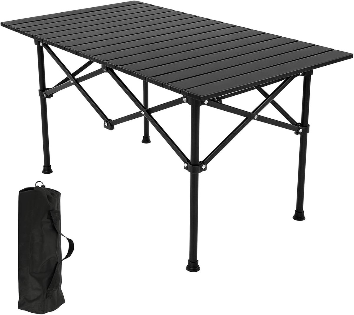 Opvouwbare Campingtafel van Koolstofstaal met Tas - Ideaal voor Picknick, Tuin en Wandelen - 95 x 56 x 50 cm