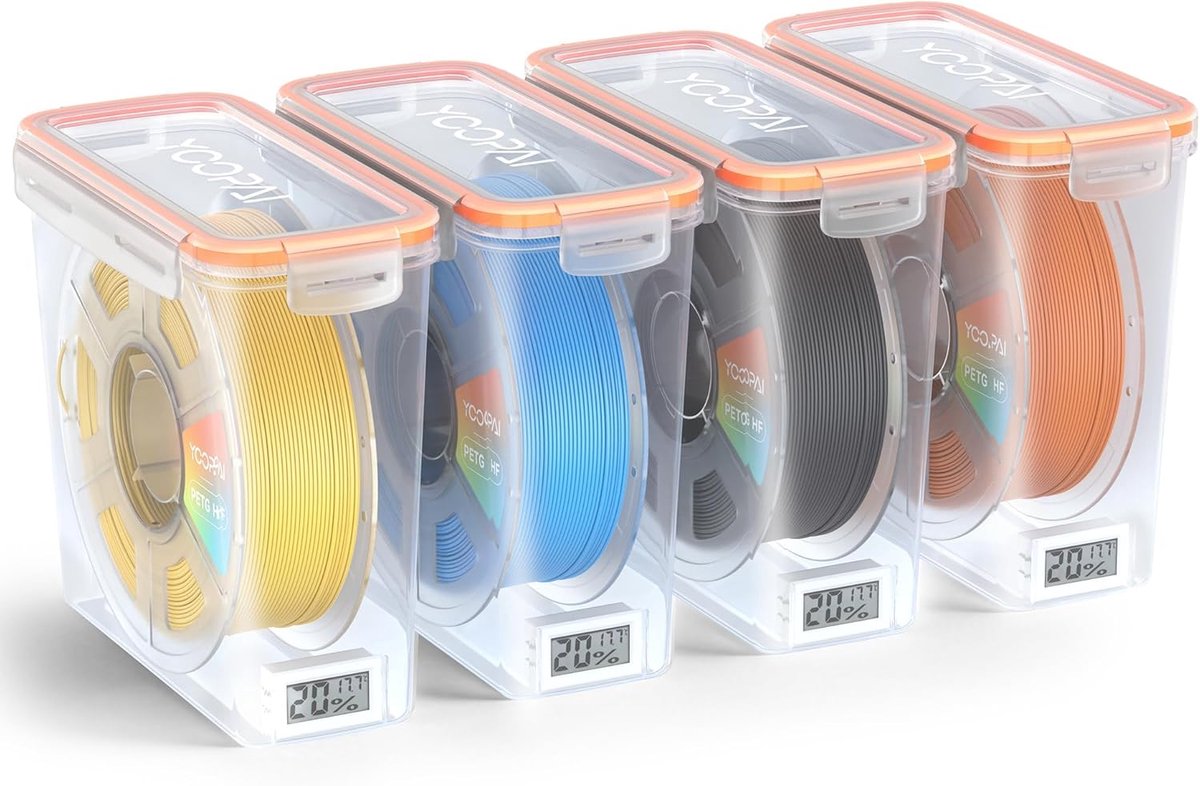 Thijox - YOOPAI Pro Filament Opbergdoos met Temperatuur- en Vochtigheidsmonitor, Luchtdichte 3D Filamentcontainer voor 1 kg Spoelen, 1,75 mm, Vocht- e