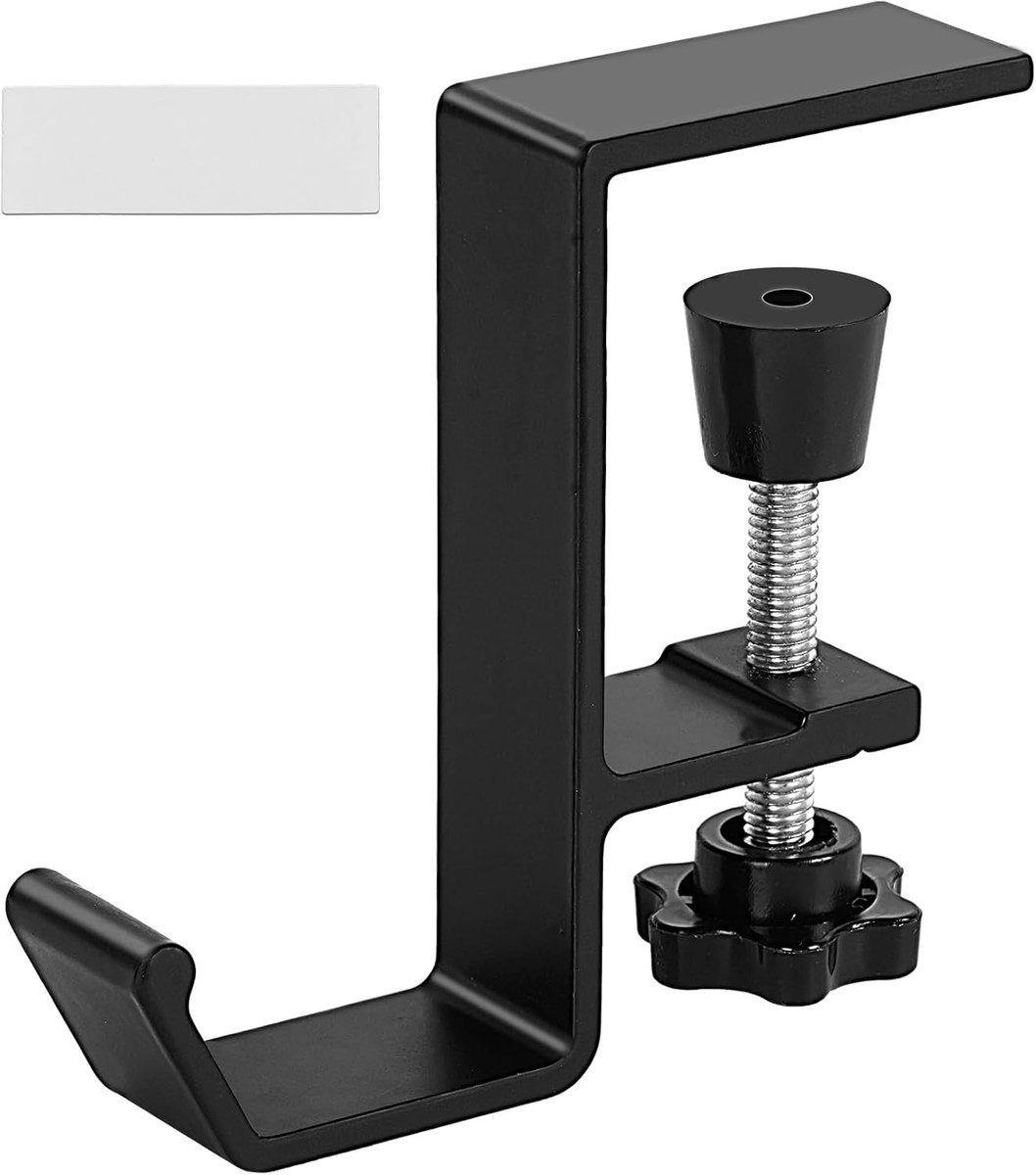 Hoofdbellenhouder met Lijm en Schroeven, Universele Hoofdtelefoonstandaard voor Gaming en Bureau, Compacte Oplossing voor Accessoires en Sleutels