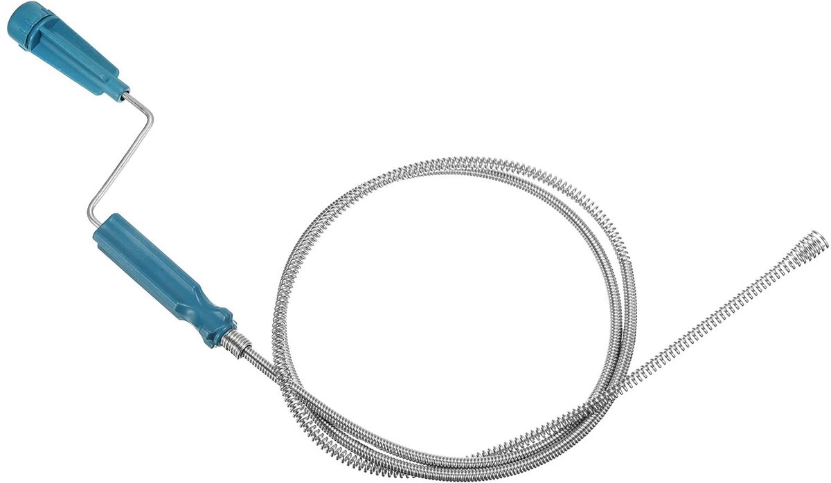 Afvoerspiraal - 2m roestvrij flexibel blauw verstoppingsverwijderaar geschikt voor keuken badkamer douche toilet en badkuip reiniging