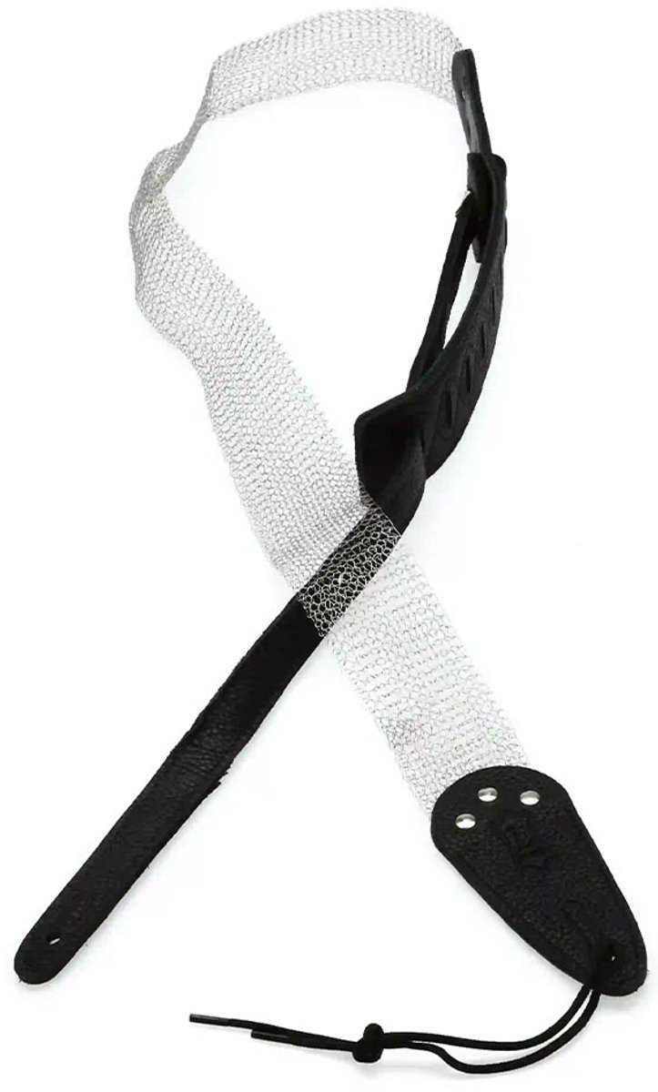 Levy's M12MM Metal Mesh Gitaarband Zwart/Zilver
