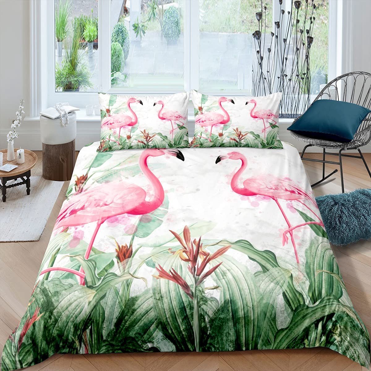 Elzusha - Tropische Flamingo Dekbedovertrekset voor Kinderen