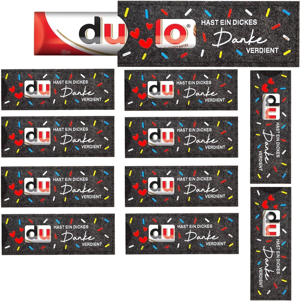 Vilten chocoladezakken, 12 stuks met vilt gevoerde chocoladereep, ideale geschenkzakjes voor bruiloften, verjaardagen en bedankjes, perfect voor chocoladeverpakkingen en feestdecoratie