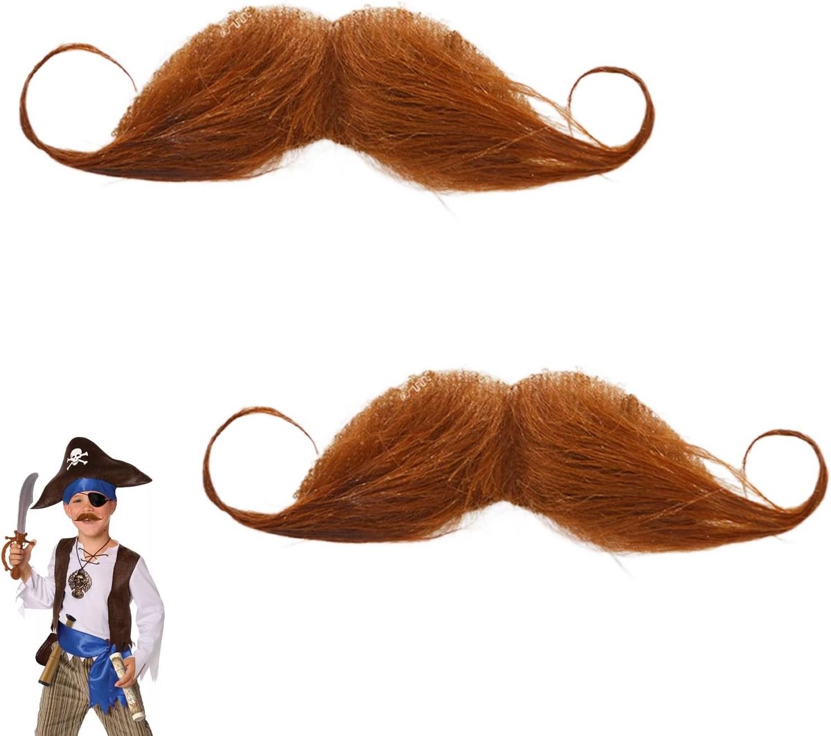 Set van 2 Nep Snorren voor Halloween Kostuum en Feestjes - Perfect voor Cosplay en 80s Thema's