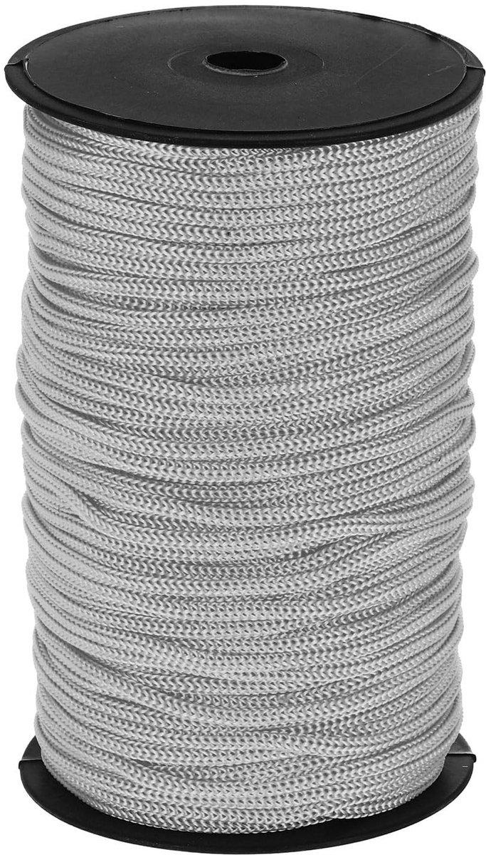 Elzusha - 100m Polypropyleen Touw, 5mm Dikte, Lichtgrijs