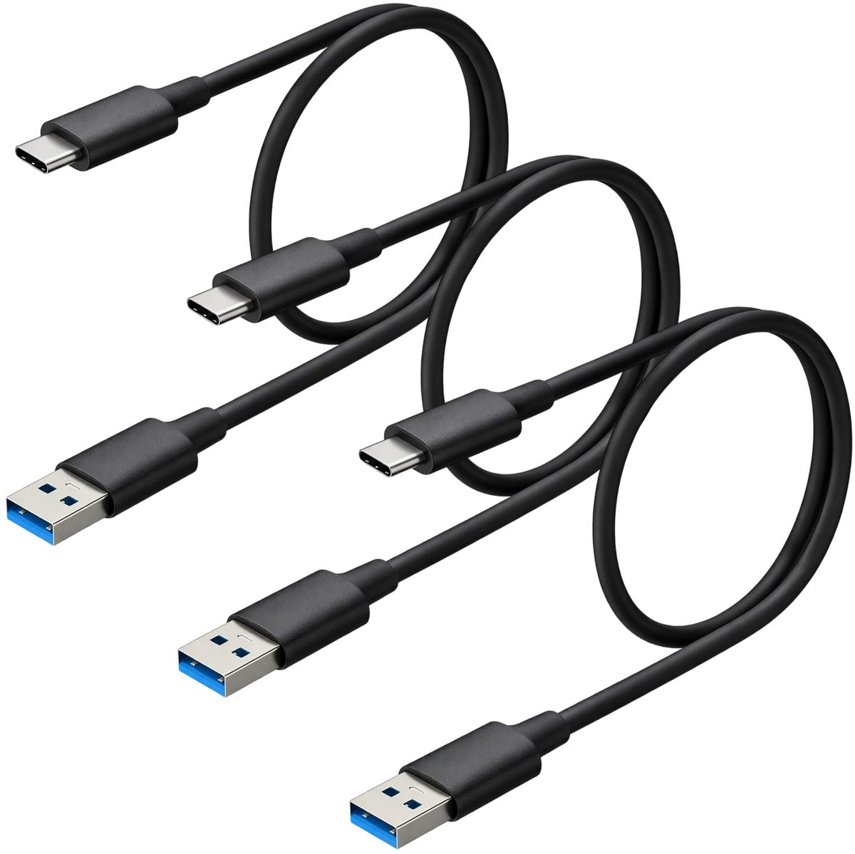 Elzusha - Set van 3 USB naar USB-C 3.2 Snelle Oplaadkabels