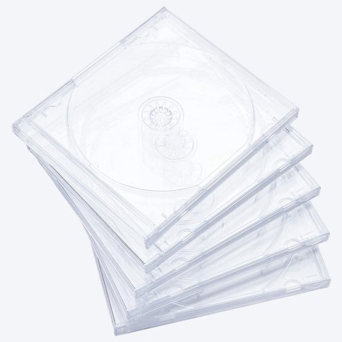 Standaard Enkele Clear CD Jewel Case met Gemonteerd Clear Tray - 10 Pack