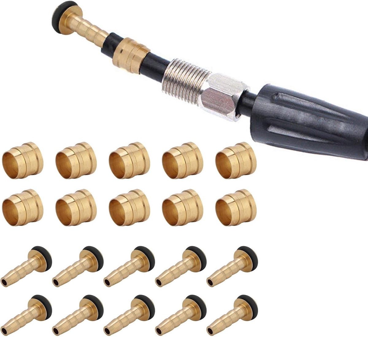 Koperen Hydraulische Koppeling Olijf Seal voor Remslangen - 10 Sets Olijf Invoegen voor Optimale Slangafdichting en Betrouwbaarheid
