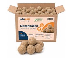 Lutopets Mezenbollen - 100 stuks (9 kg) - Vetbollen zonder Net voor Tuinvogels - Voor Koolmees, Pimpelmees, Mus en Specht