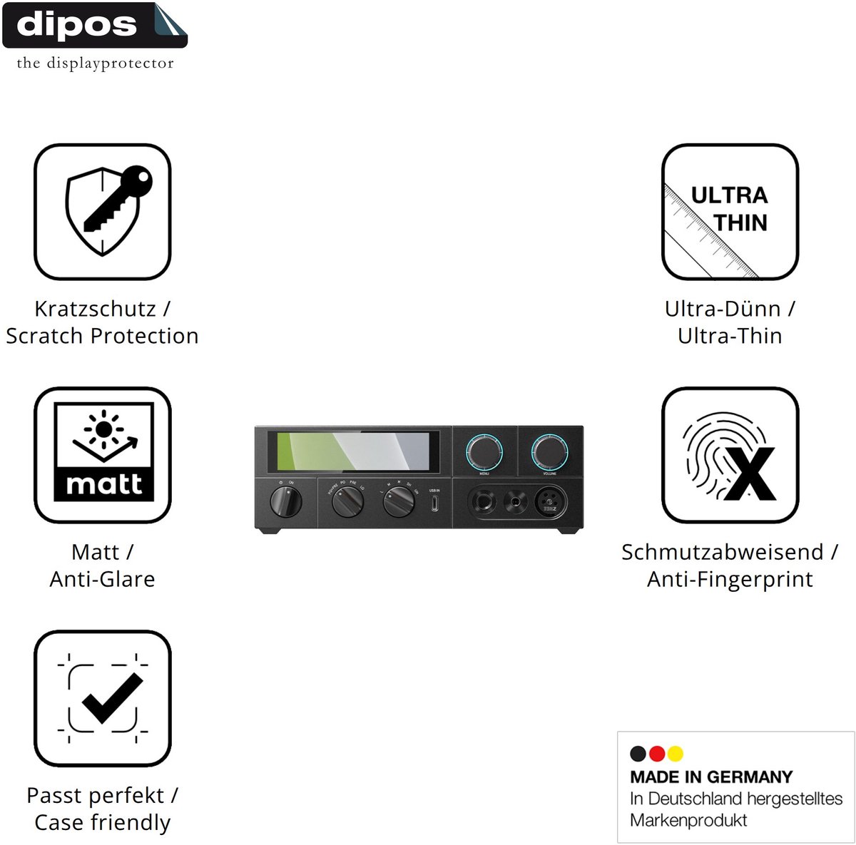 dipos – 4x Matte Beschermfolie geschikt voor FiiO K15 | Krasbestendige & antireflecterende Screenprotector Ultra-Thin