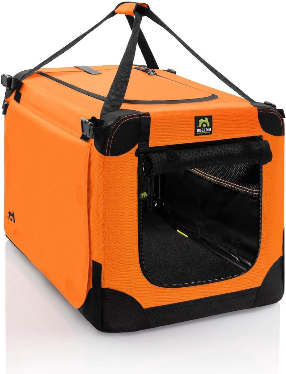 Honden Transportbox - Reis Bench - Veilig Vervoer - Opvouwbaar Ontwerp - 52 cm - Neon Oranje