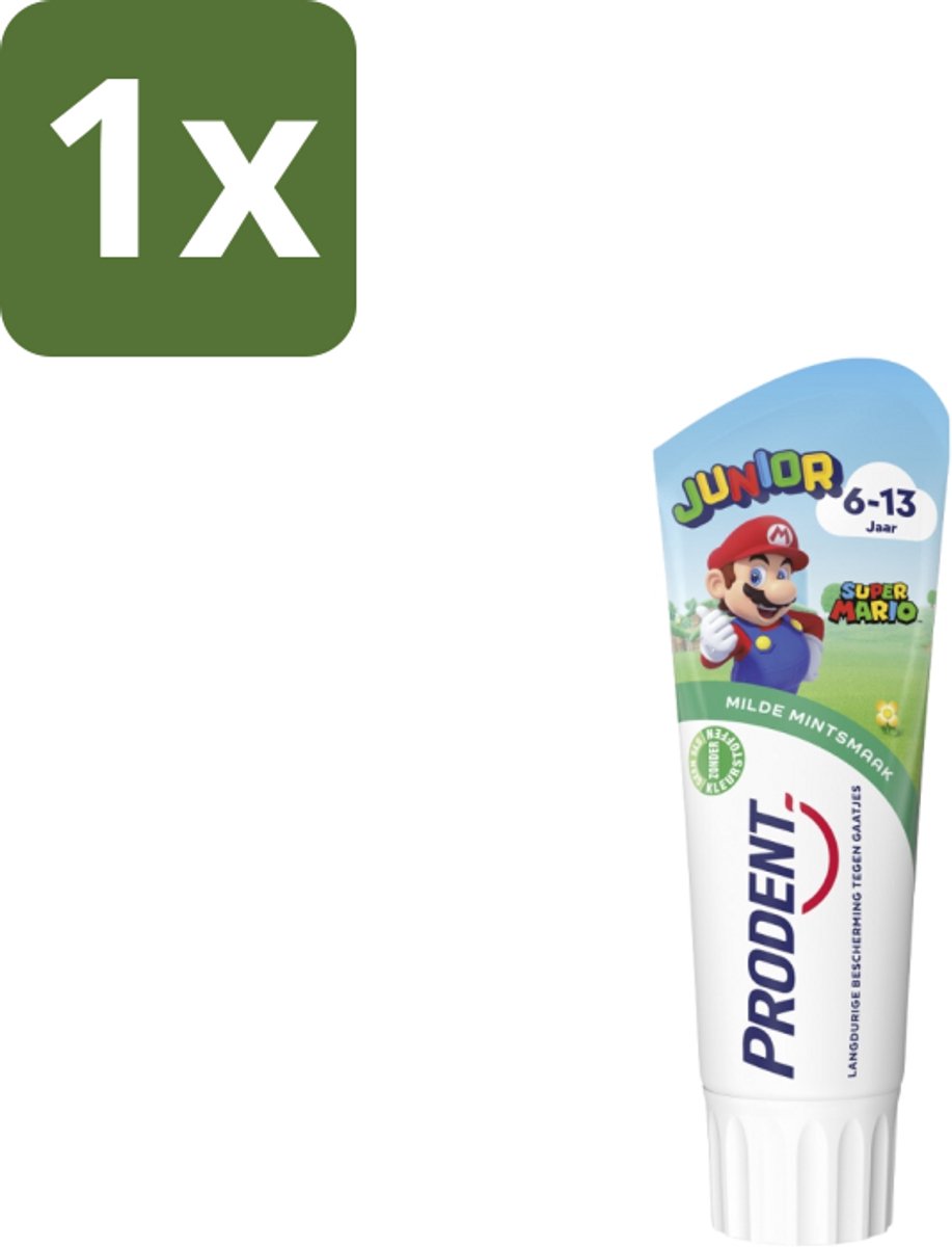 1 x Prodent - Tandpasta - Junior - 6-13 Jaar - 75ml - Tandpasta Voor Kinderen 6-13 Jaar - Prodent Junior - Fluoride - Tandenpoetsen Voor Kinderen - Gaatjes Beschermen