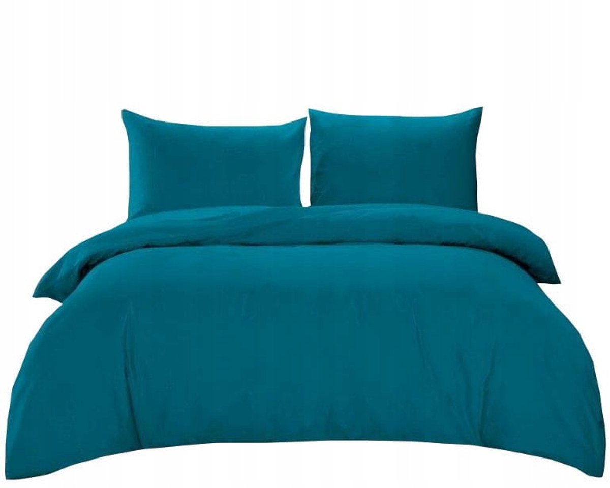 Merkloos Microvezel Beddengoed Set 160x200cm - Marineblauw