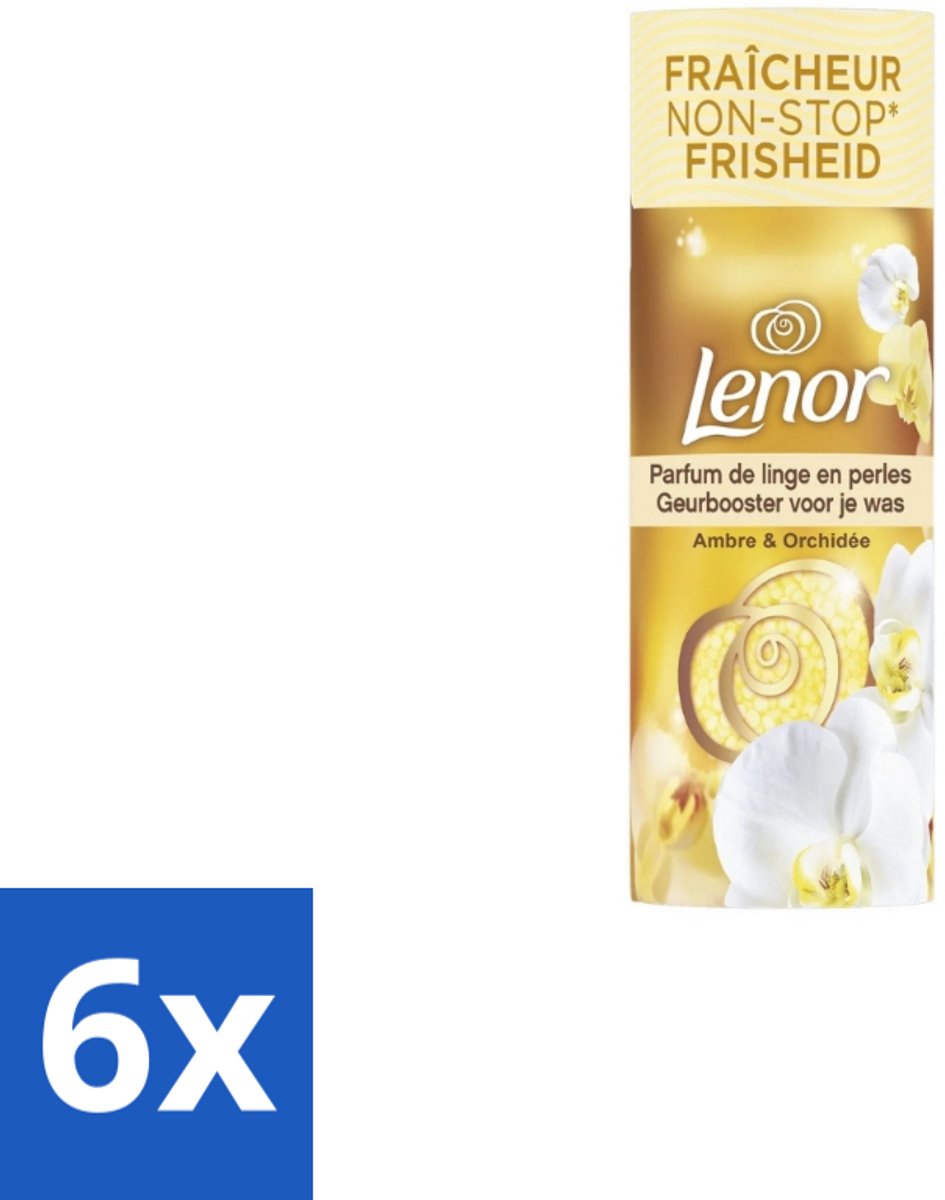 6 x Lenor – In-Wash Geurbooster – Gouden Orchidee - 19 wasbeurten - Geurbooster - Wasgeur - Amber En Orchidee - Wasparfum - Kledinggeur