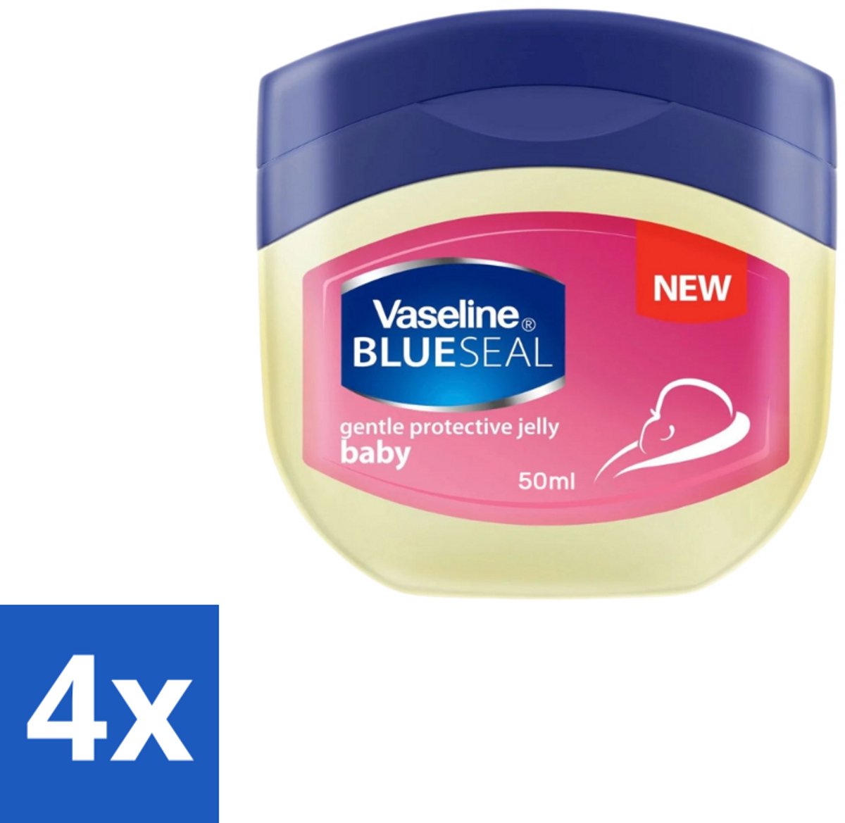 4 x Vaseline Baby – Beschermende Jelly – Blue Seal Gentle Protective – 100 ml - Babyhuid Bescherming - Luieruitslag Voorkomen - Droge Huid Herstellen - Huidbarrière Beschermen - Vocht Behouden