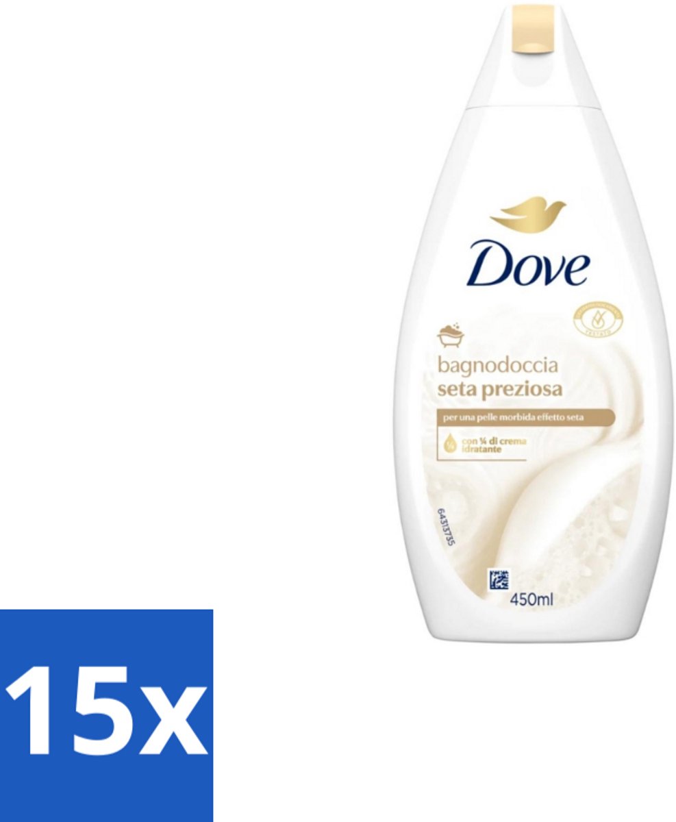 15 x Dove – Douchegel – Nourishing Silk – 450 ml - Douchegel - Zijdezachte Huid - Verzorgende Douchegel - Mild Reinigen - Huid Verzorgen