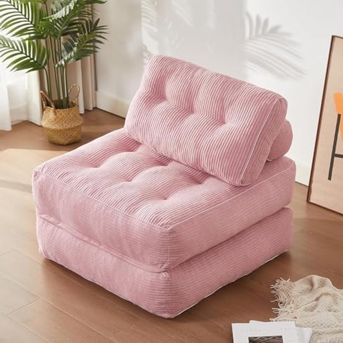 Opvouwbare slaapbank - Converteerbare stoel - Kleine ruimtes - Met kussens - N.v.t. - Roze