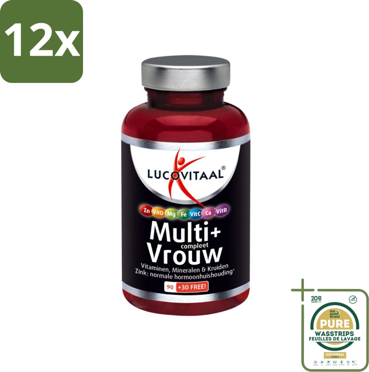 Lucovitaal - Vitaminen - Multi + Compleet Vrouw - 120 Tabletten - Voordeelverpakking - 12 stuks - Energie vrouw - Vitaliteit vrouw