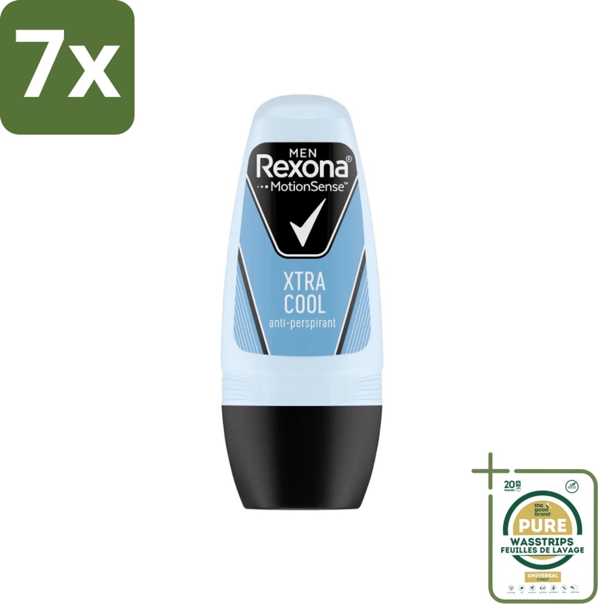 7 x Rexona Men - Fresh Xtra Cool - Deo Roll-on - Anti-Perspirant - 50 ml - Grootverpakking - Deodorant Voor Mannen - Anti-perspirant - Zweetbescherming - Frisheid - Citrusgeur