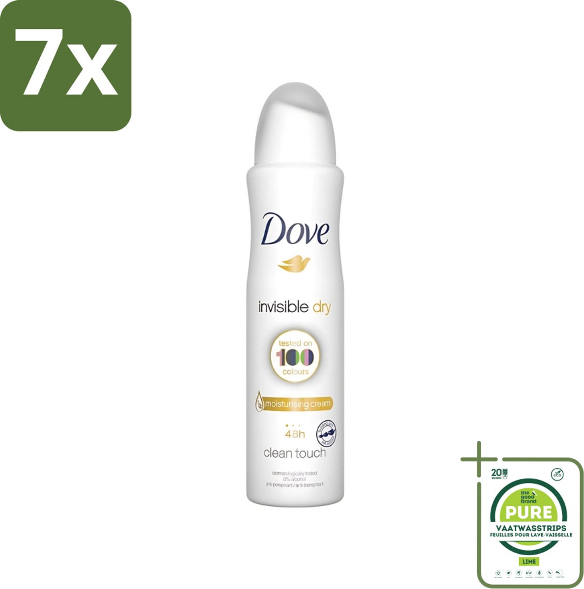 7 x Dove - Deodorant - Invisible Dry - Onzichtbare bescherming - 250 ml - Grootverpakking - Deodorant Spray - Onzichtbare Deodorant - Vlekkenvrij - Zweet En Geur - Huidbescherming