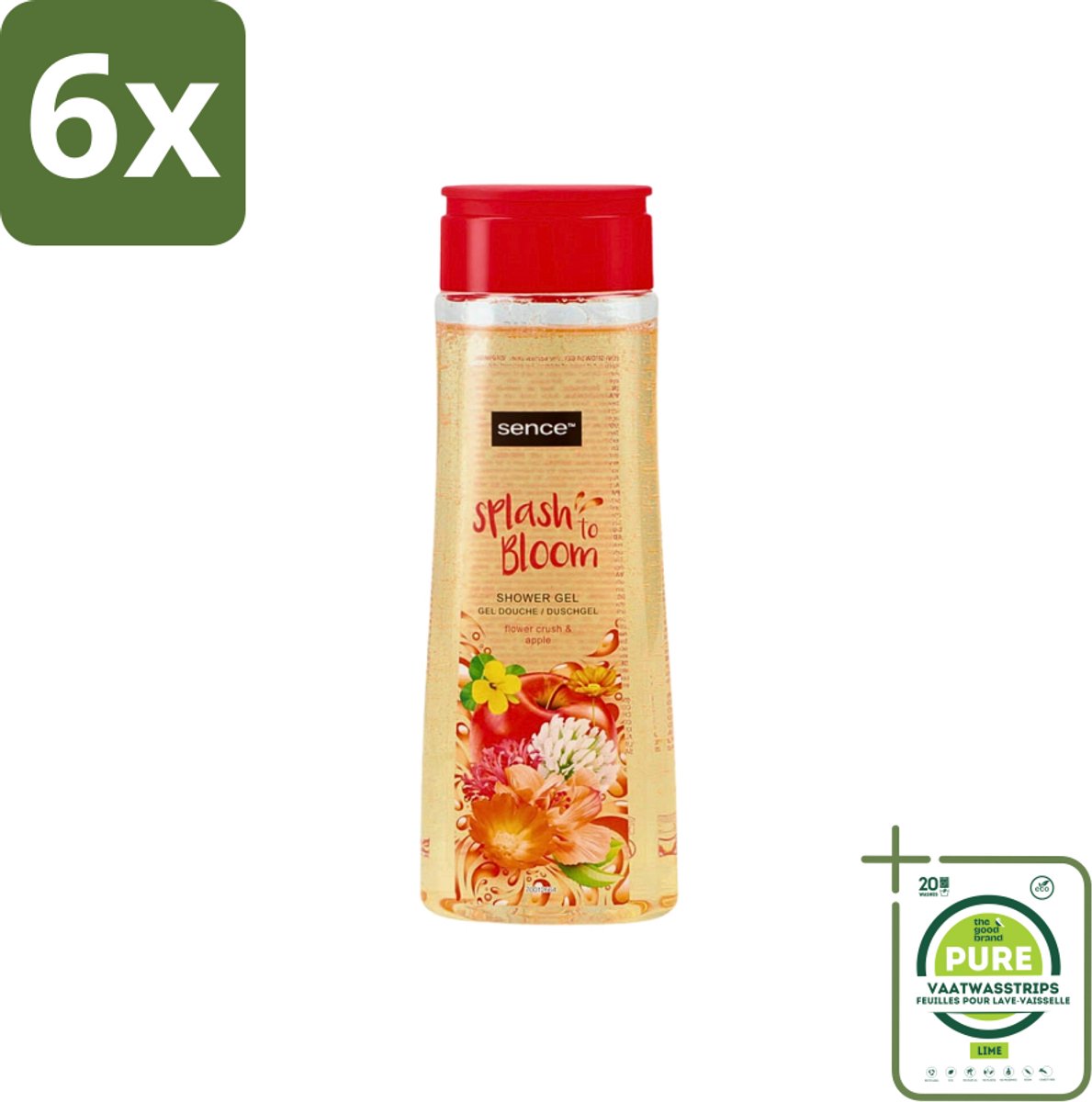 Sence - Body-X Twilight Amber - Douchegel - Voor Vrouwen - 500 ml - Voordeelverpakking - 6 stuks - Douchegel voor vrouwen - Fruitige geur