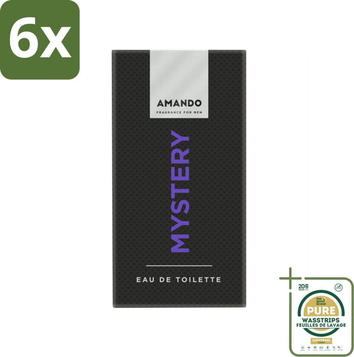 Amando Mystery Eau de Toilette 50 ml - Voordeelverpakking - 6 stuks - Mysterieuze geur - Kruidige geur