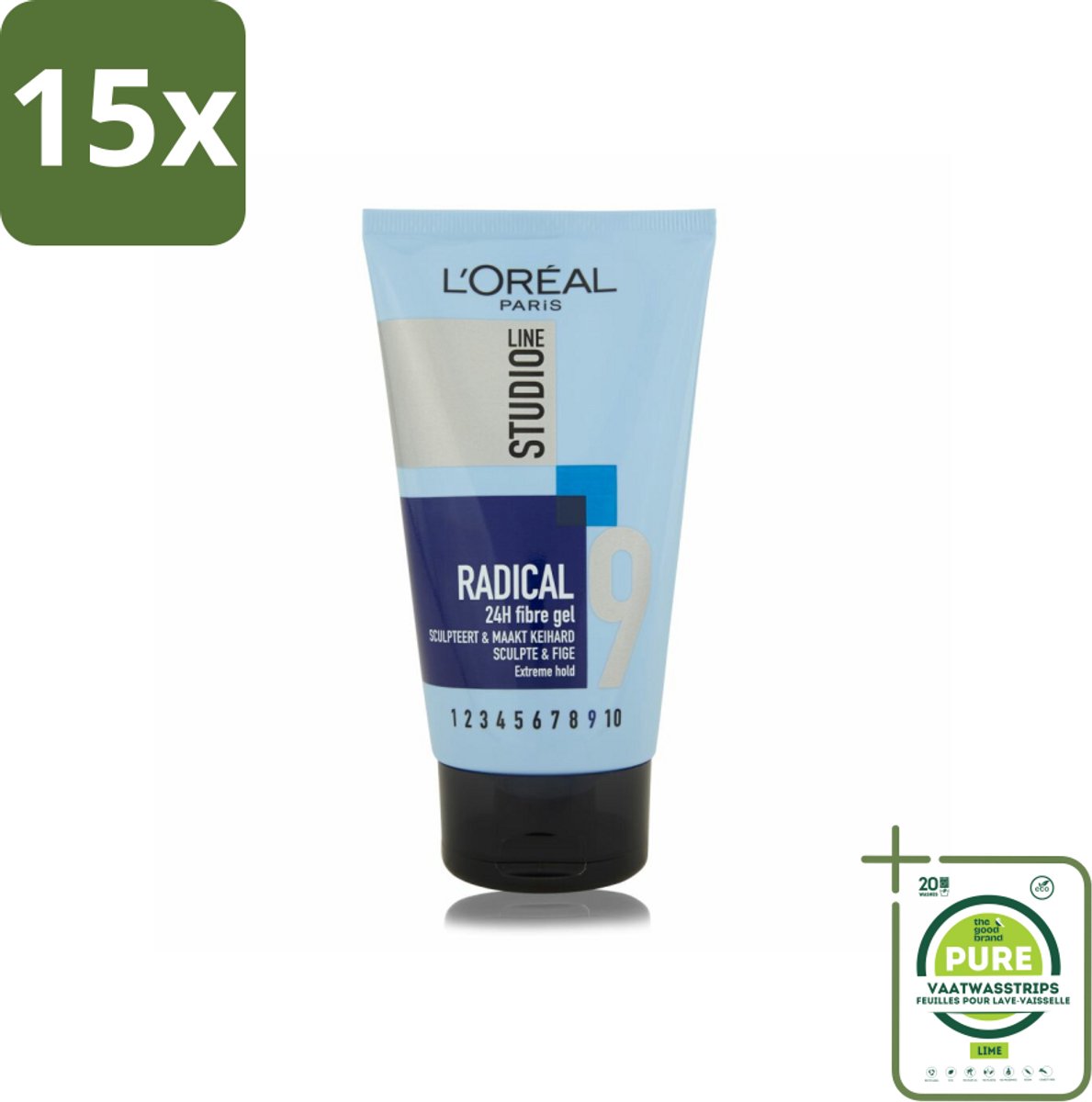 15 x L'Oréal Studio Line Special FX Radical Gel 150 ml - Grootverpakking - Gel Haar Fixatie - Extreme Kapsel - Langdurige Hold - Super Sterke Gel - Hanenkam
