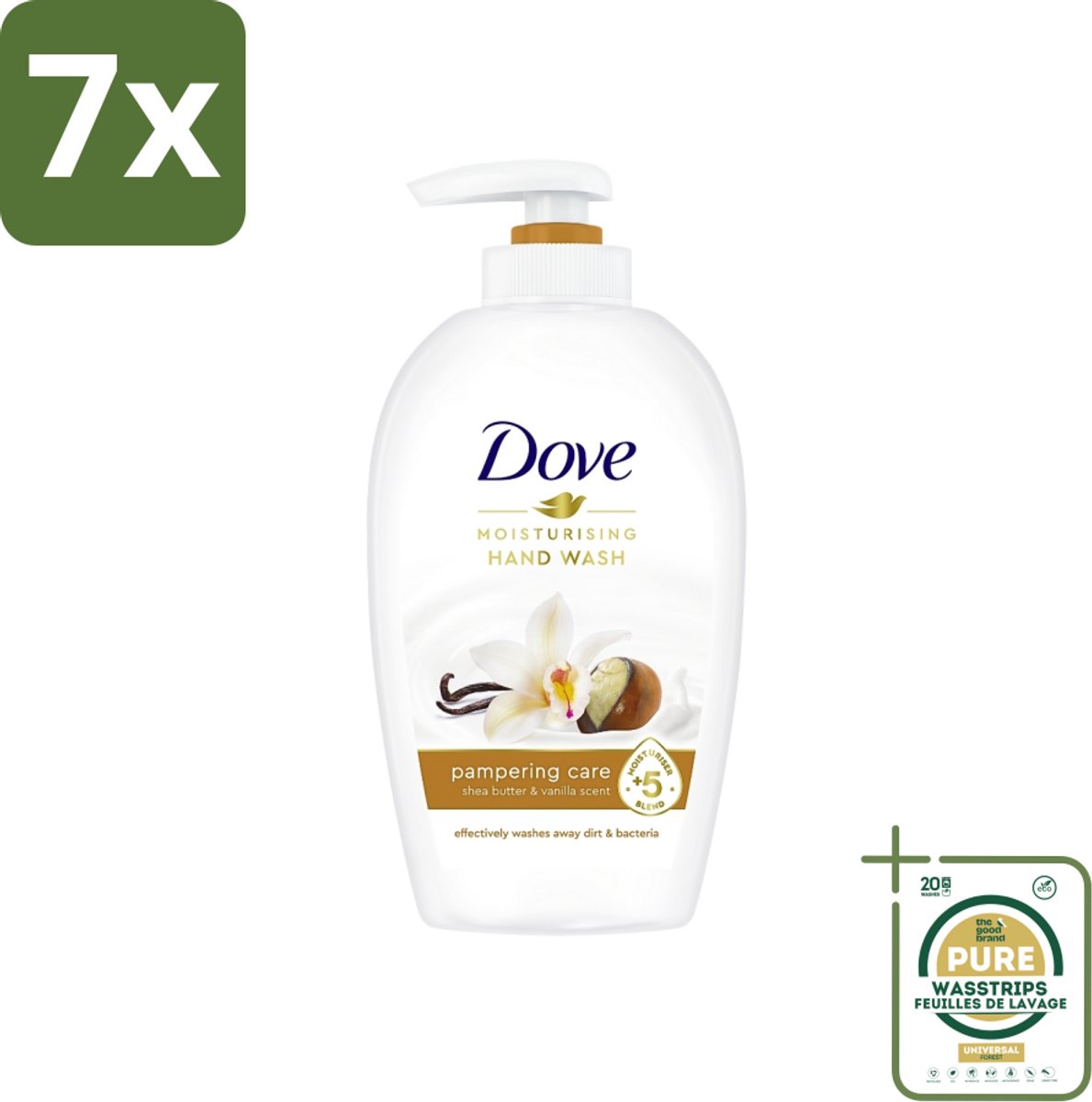 7 x Dove - Handzeep - Pampering Care - Verzachtend - 250 ml - Grootverpakking - Handzeep - Shea Butter - Hydraterende Handzeep - Verzorgende Handzeep - Kalmerende Handzeep