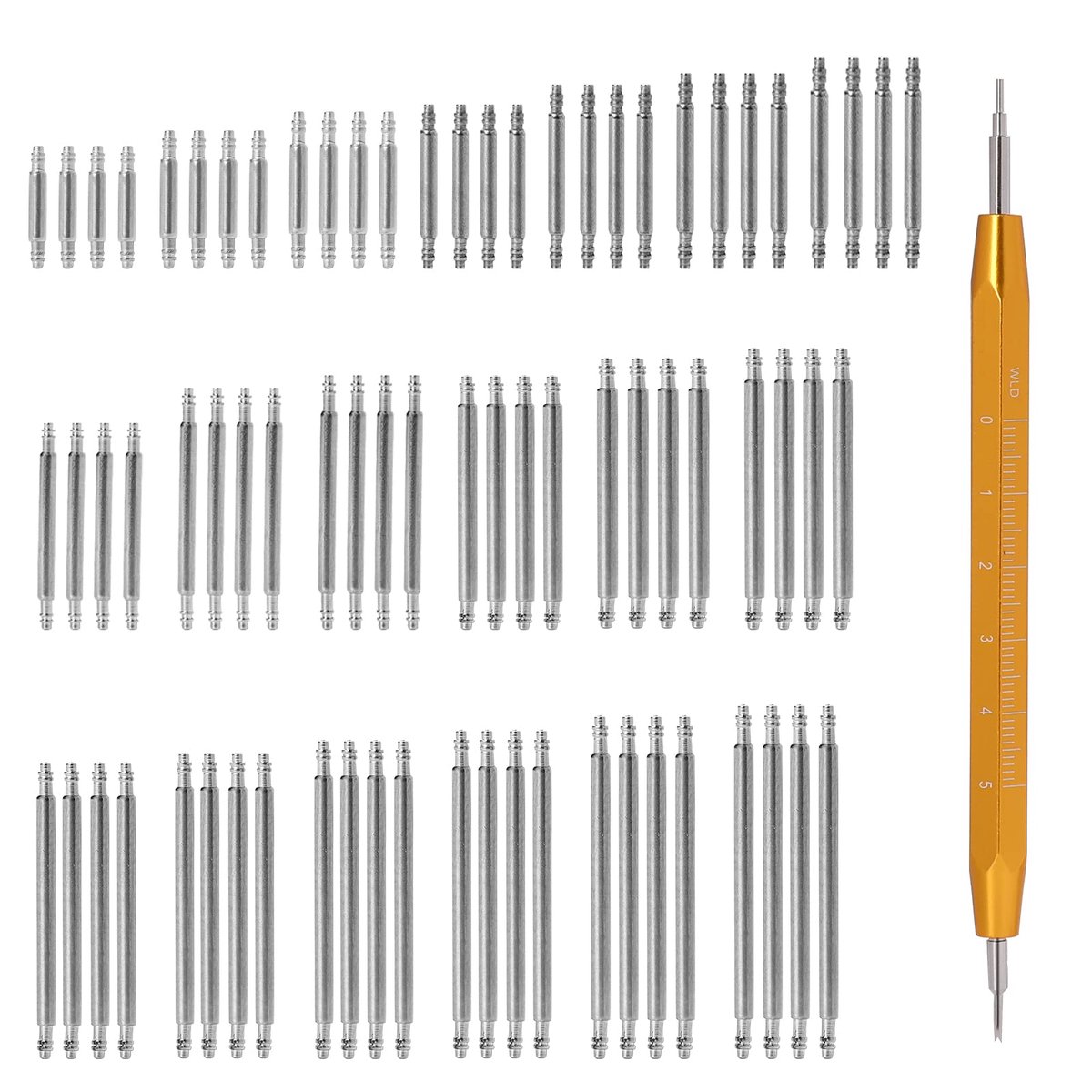 76-delige vervangingsset voor horlogebandpennen, 19 maten, diameter 1,5 mm, robuuste roestvrijstalen horlogepennen - ShopVlot