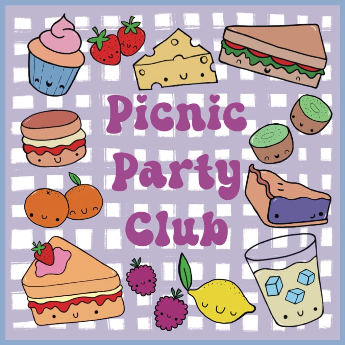 Picnic Party Club Notebook: Notebook for sketching, journaling and planning, plain pages with cute hand designed - ShopVlot