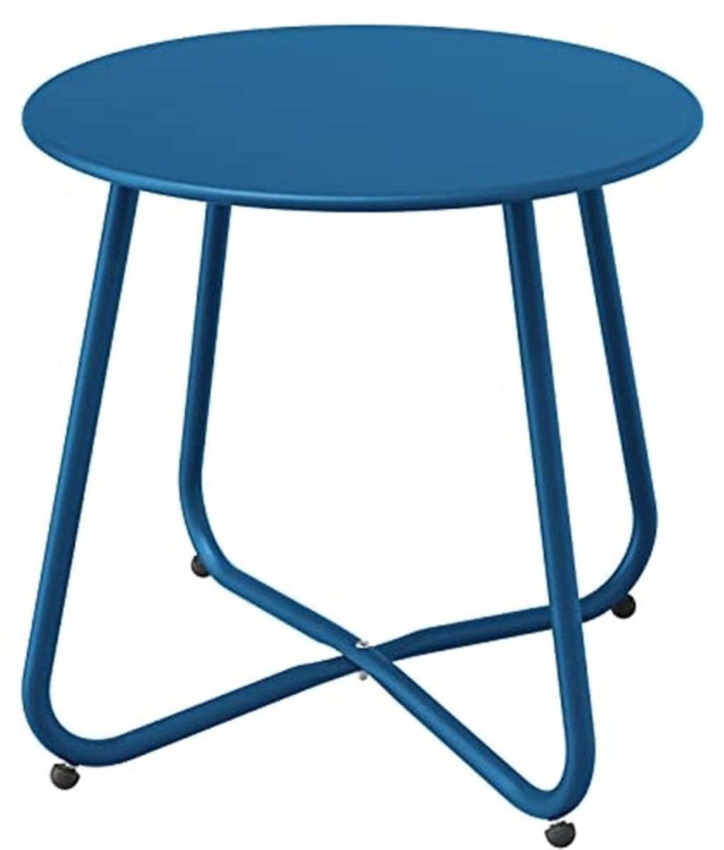 Lichte ronde bijzettafel voor buiten en binnen - Ideaal als snacktafel voor terras, balkon of woonkamer