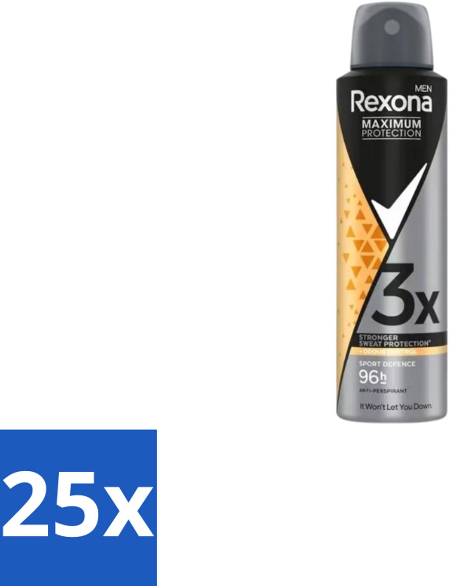 Rexona – Deodorant Spray – Maximum Protection Sport Defence – 150 ml - Bulkverpakking - 25 stuks