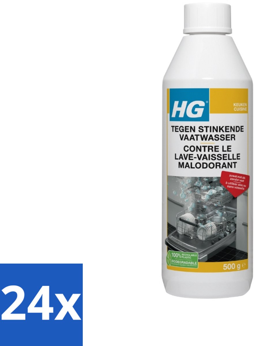 24 x HG Stinkende Vaatwasser 500 gr - Vaatwasser Reiniging - Vaatwasser Geur - Vaatwasser Ontstopping - Vaatwasser Schoonmaken - Vaatwasser Onderhoud