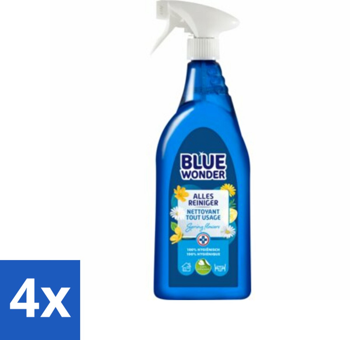 4 x Blue Wonder Allesreiniger Spray 750 ml - Allesreiniger - Schoonmaakmiddel - Reinigingsmiddel - Allesreiniger Spray - Biologisch Afbreekbaar