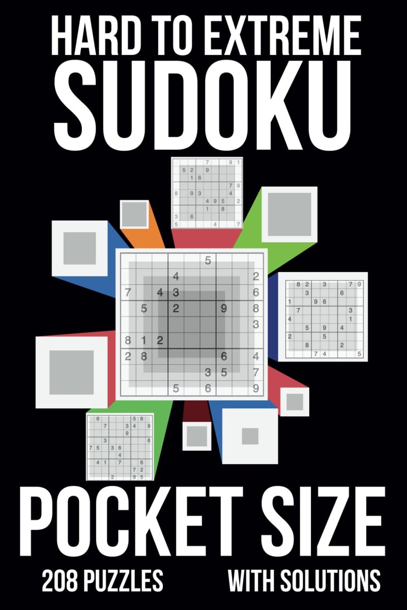 Sudoku Pocket Size Book Hard to Extreme: 200+ Travel Size Sudoku Puzzles Book for Adults Hard to Extreme with Solutions - ShopVlot